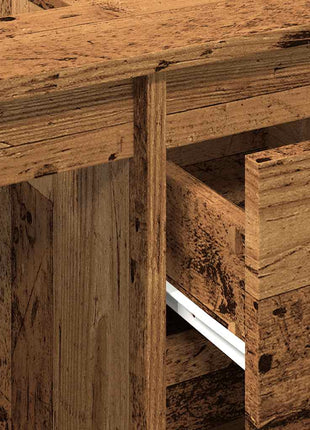 Wastafelkast 65x33x60 cm bewerkt hout oud houtkleurig
