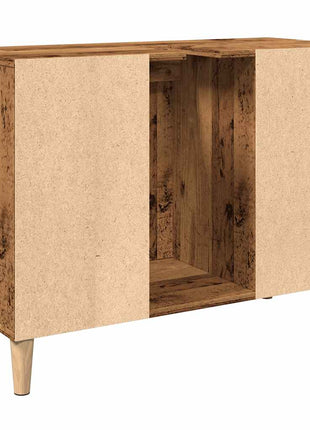 Wastafelkast 80x33x60 cm bewerkt hout oud houtkleurig