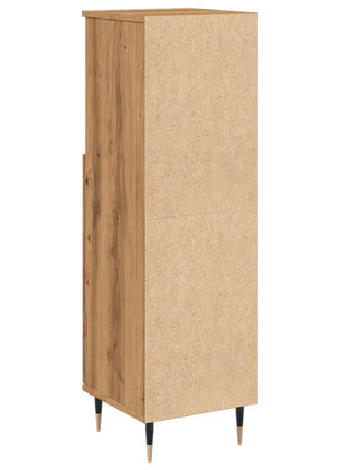Badkamerkast 30x30x100 cm bewerkt hout artisanaal eikenkleurig