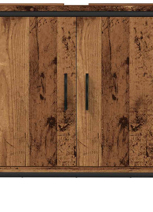 Wastafelkast 60x30x60 cm bewerkt hout oud houtkleurig
