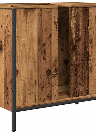 Wastafelkast 60x30x60 cm bewerkt hout oud houtkleurig