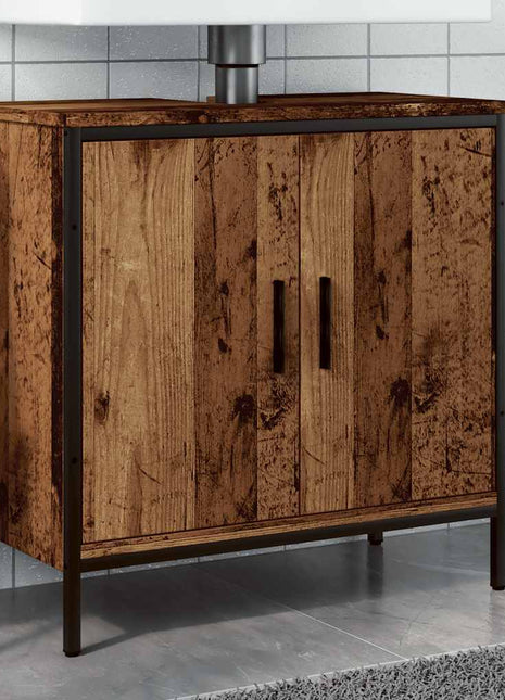 Washbasin cabinet 60x30x60 cm processed wood old wood color