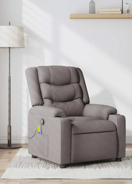 Massagestoel verstelbaar stof taupe