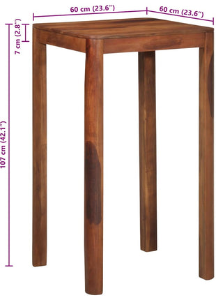 Bartafel 60x60x107 cm massief acaciahout