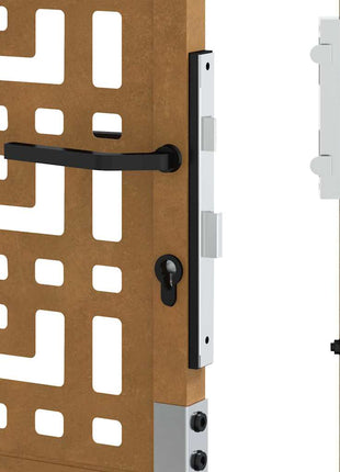 Poort met kruisontwerp 105x105 cm weervast staal