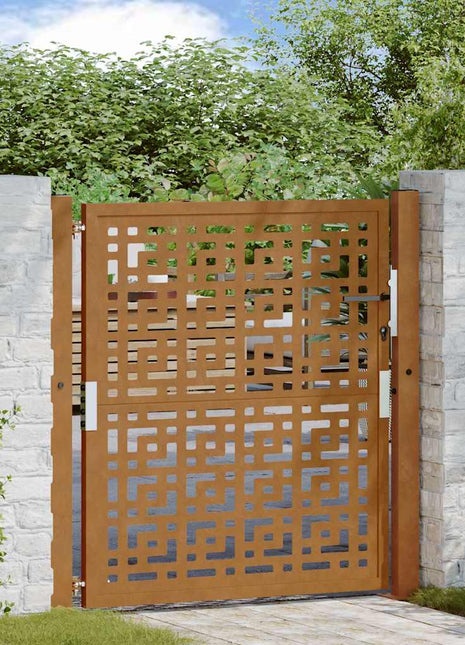 Poort met kruisontwerp 105x105 cm weervast staal