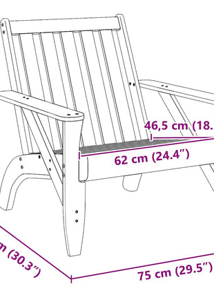 Tuinstoel Adirondack 75x77x77 cm massief grenenhout wasbruin