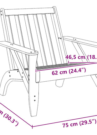 Tuinstoelen Adirondack 2 st 75x77x77 cm massief grenenhout wit