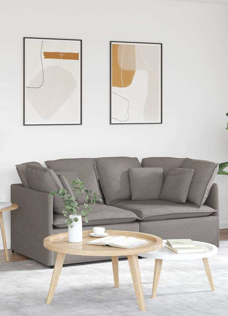 Modulaire bank met kussens stof taupe