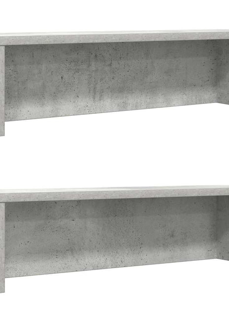 Keukenrekken stapelbaar 2 st 50x15x16 cm betongrijs