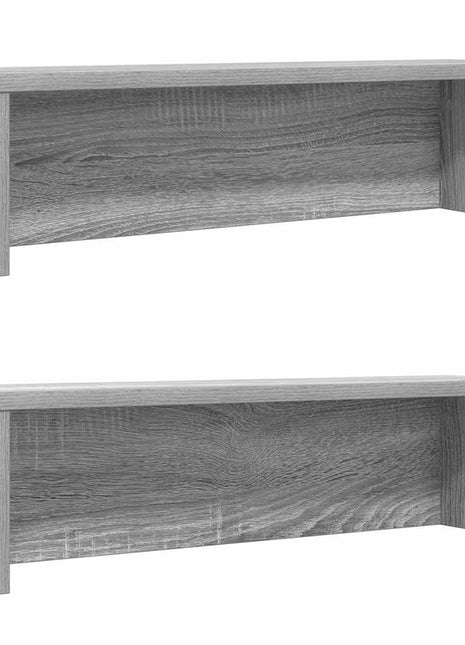 Keukenrekken stapelbaar 2 st 50x15x16 cm grijs sonoma eiken