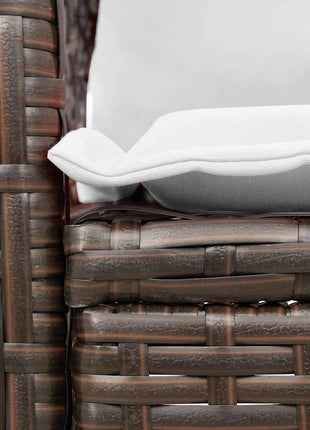 Tuinschommelstoel met kussens poly rattan bruin