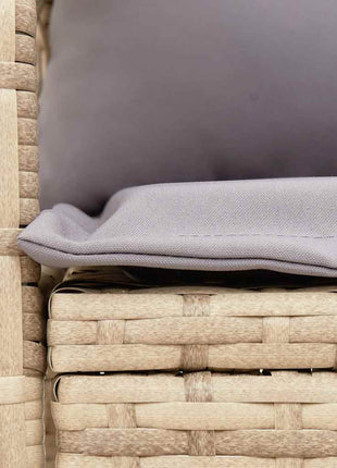 Tuinschommelstoel met kussens poly rattan beige