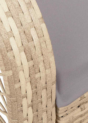 Tuinschommelstoel met kussens poly rattan beige