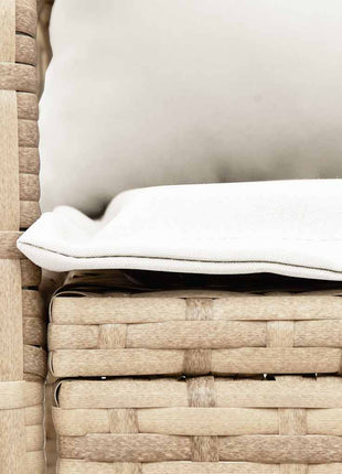 Tuinschommelstoel met kussens poly rattan beige
