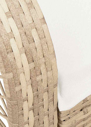 Tuinschommelstoel met kussens poly rattan beige
