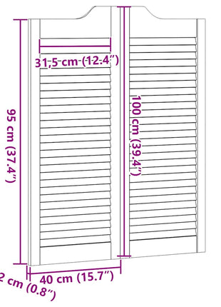 Draaideuren louvredesign 2 paar 100x80 cm wit