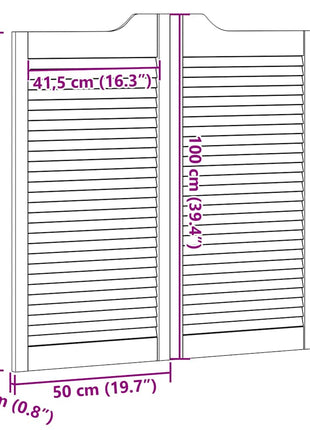 Draaideuren louvre design 2 paar 100x100 cm wit