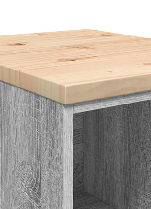 Garagekast 40x51x85 cm massief grenenhout grijs sonoma