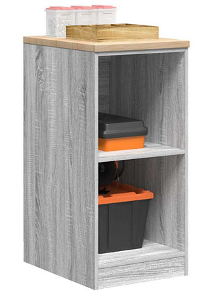 Garagekast 40x51x85 cm massief grenenhout grijs sonoma