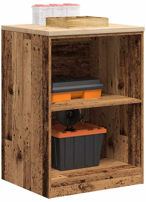 Garagekast 60x51x85 cm massief grenenhout oud hout