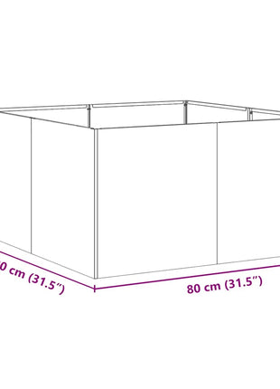 Plantenbak 80x80x40 cm gegalvaniseerd staal