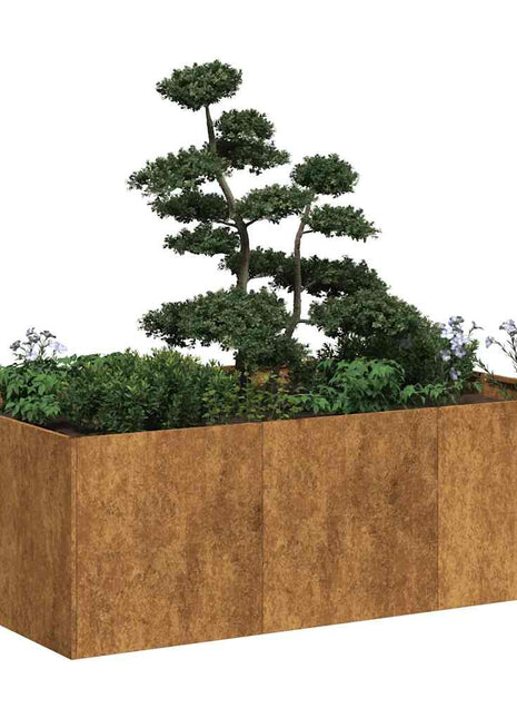 Plantenbak roestig 120x80x40 cm weervast staal