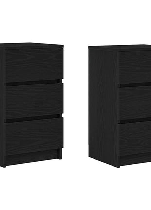 Nachtkastjes met 3 lades 2 st 39x35x65 cm zwart