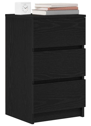 Nachtkastjes met 3 lades 2 st 39x35x65 cm zwart
