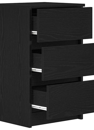 Nachtkastjes met 3 lades 2 st 39x35x65 cm zwart