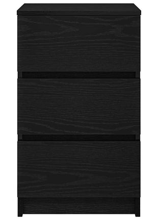 Nachtkastjes met 3 lades 2 st 39x35x65 cm zwart