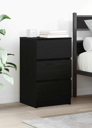Nachtkastjes met 3 lades 2 st 39x35x65 cm zwart