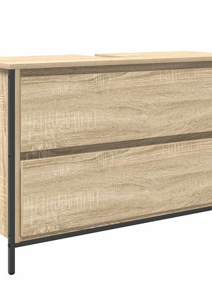 Badkamerkast met lades 90x34,5x60 cm Sonoma eikenkleurig