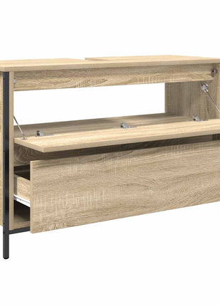 Badkamerkast met lades 90x34,5x60 cm Sonoma eikenkleurig