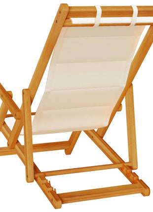Strandstoel inklapbaar met armleuningen acaciahout en textileen