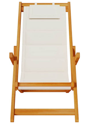 Strandstoel inklapbaar met armleuningen acaciahout en textileen