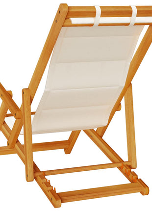 Strandstoel inklapbaar met armleuningen acaciahout en textileen