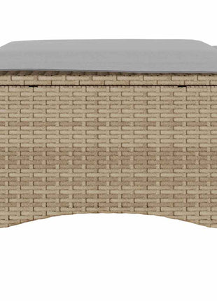 Tuinkrukken met kussens 2 st 55x55x36 cm poly rattan beige