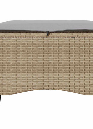 Tuinkrukken met kussens 2 st 55x55x36 cm poly rattan beige
