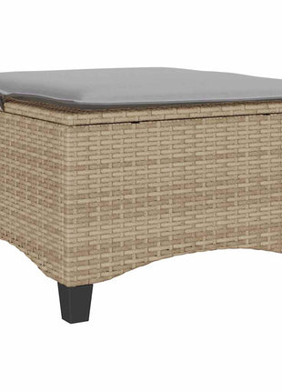 Tuinkrukken met kussens 2 st 55x55x36 cm poly rattan beige