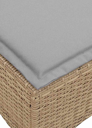 Tuinkrukken met kussens 2 st 55x55x36 cm poly rattan beige