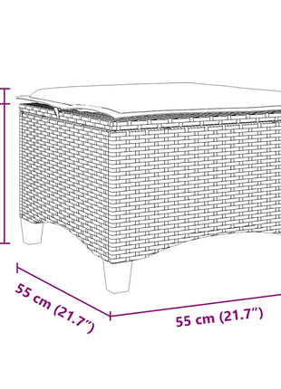 Tuinkrukken met kussens 2 st 55x55x36 cm poly rattan beige