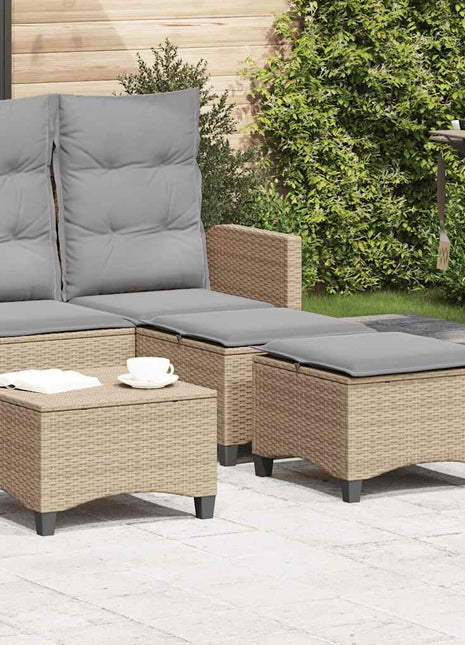 Tuinkrukken met kussens 2 st 55x55x36 cm poly rattan beige