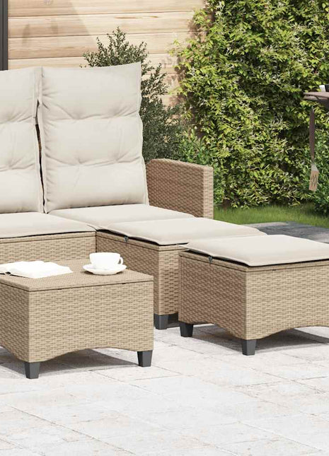 Tuinkrukken met kussens 2 st 55x55x36 cm poly rattan beige