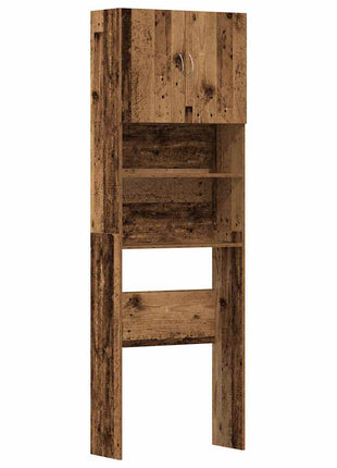 Wasmachinekast 64x24x190 cm bewerkt hout oud houtkleurig