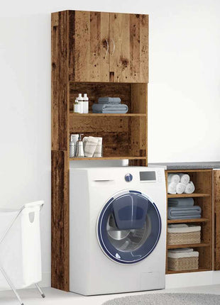 Wasmachinekast 64x24x190 cm bewerkt hout oud houtkleurig