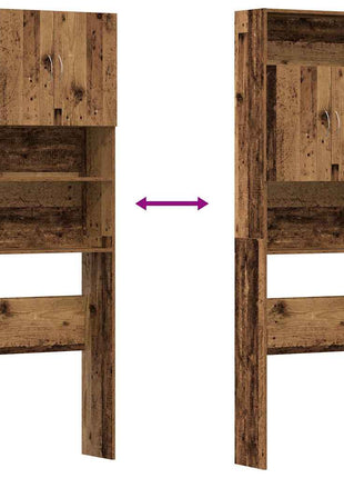Wasmachinekast 64x24x190 cm bewerkt hout oud houtkleurig