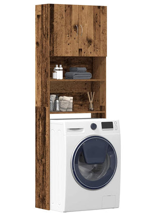 Wasmachinekast 64x24x190 cm bewerkt hout oud houtkleurig