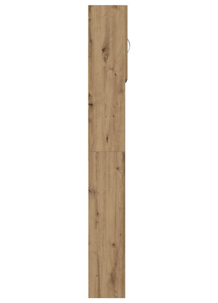Wasmachinekast 64x24x190 cm bewerkt hout artisanaal eikenkleur