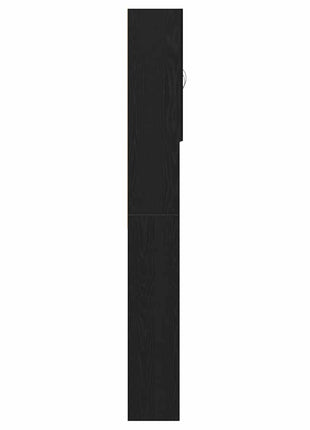 Wasmachinekast 64x25,5x190 cm zwart eikenkleur